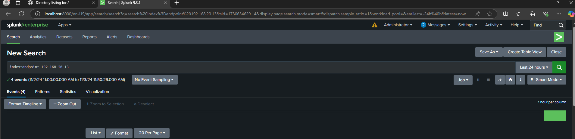 Querying Attacker IP in Splunk